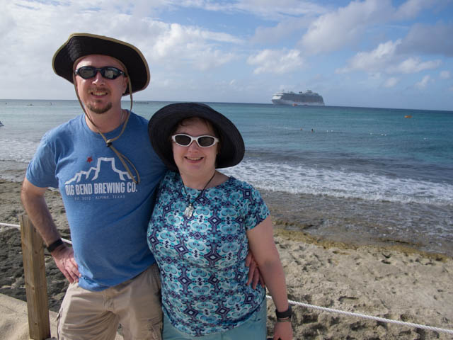 Heather and I on Princess Cays during our Christmas cruise