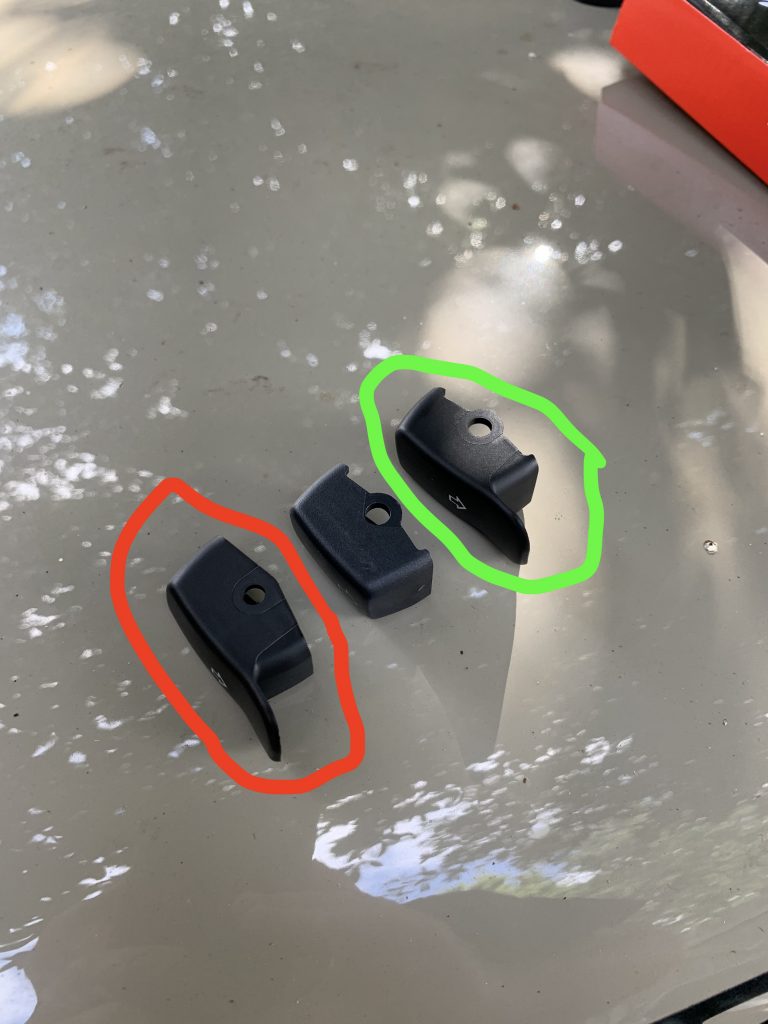 Right and wrong switch caps.