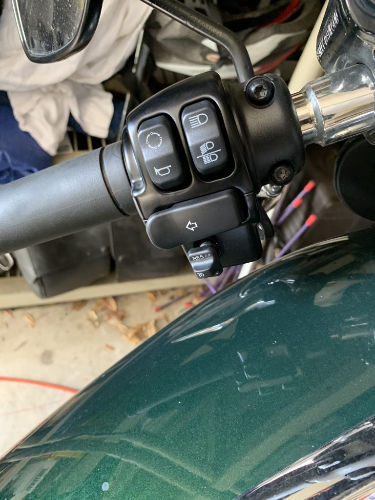 Left extended switch cap installed on the FLSB Sport Glide.